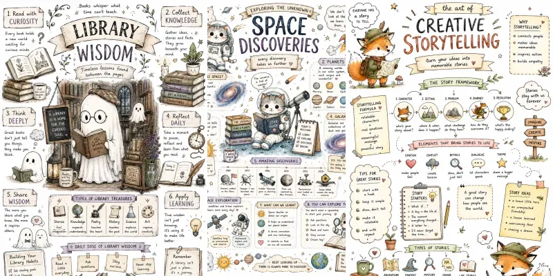 Whimsical Doodle Infographic Sheets generated by undefined