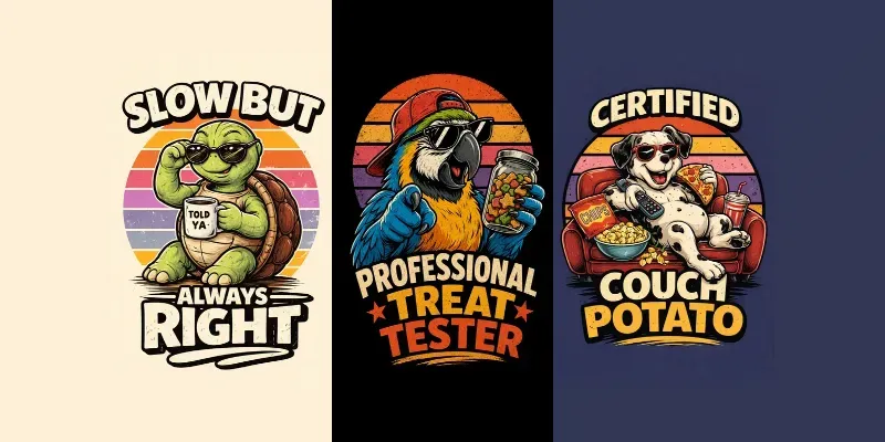 National Pet Day Retro Sassy Prints generated by undefined