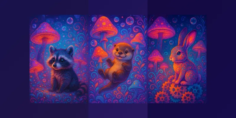 Whimsical Neon Dreamscapes generated by undefined