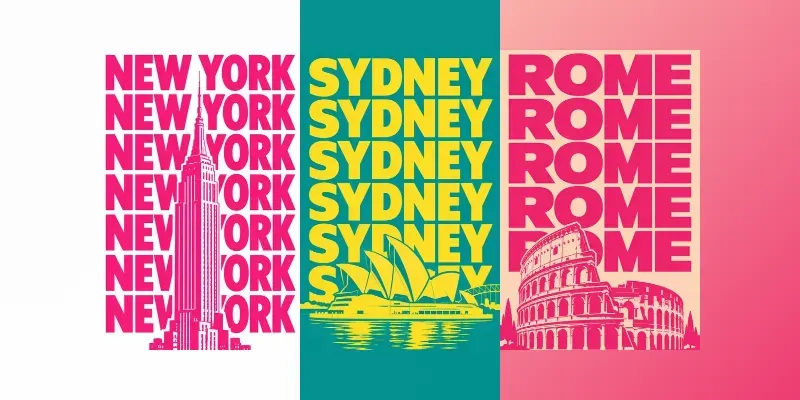 Retro Pop Art City Typography Posters generated by undefined