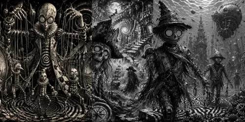 Hypnotic Monochrome Nightmares generated by chatgpt-image