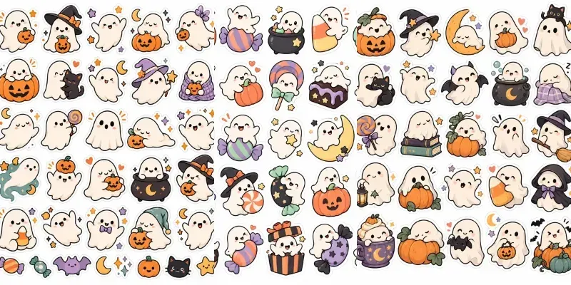 Kawaii Ghost Sticker Sheets