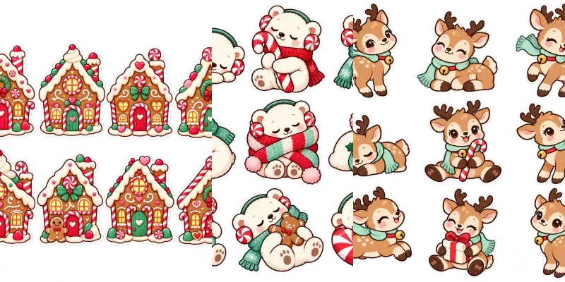 Cute Cozy North Pole Sticker Sheet