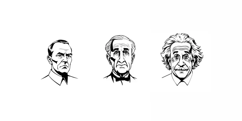 Black And White Strokes Of Famous Persons generated by undefined