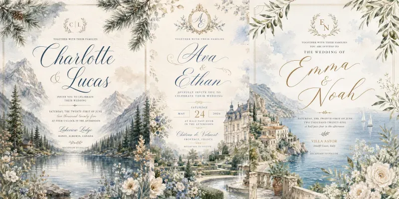 Watercolor Wedding Invitations generated by undefined