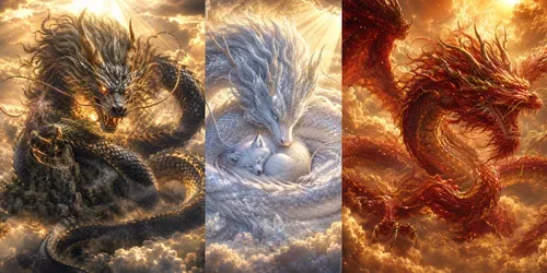 Golden Sky Dragons generated by chatgpt-image