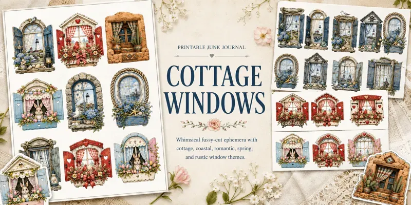 Cottage Window Fussy Cut Ephemera generated by undefined