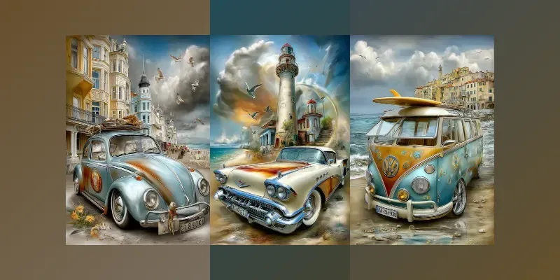 Vintage Coastal Vehicle Art Collections generated by undefined