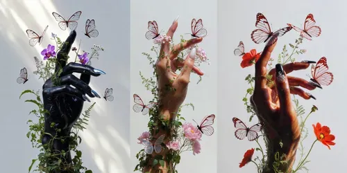 Surreal Botanical Hand Fine Art generated by grok-image