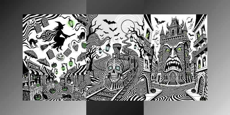 Halloween Psychedelic Op Art generated by undefined