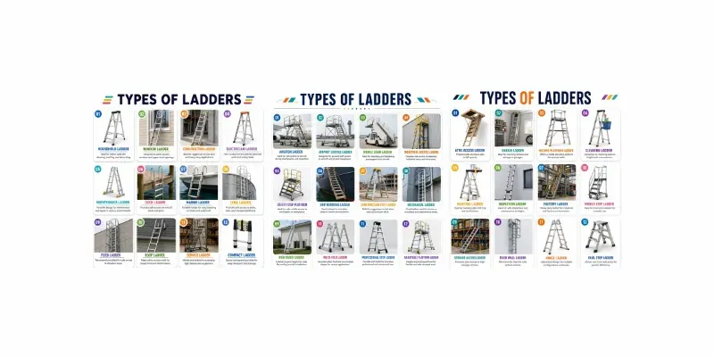 Types Of Ladders Infographic Sets generated by undefined