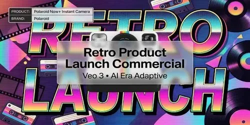 Retro Product Launch Commercial Ads generated by veo