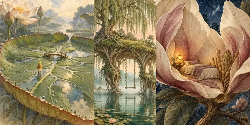 Surreal Botanical Dreamscape Art Prints