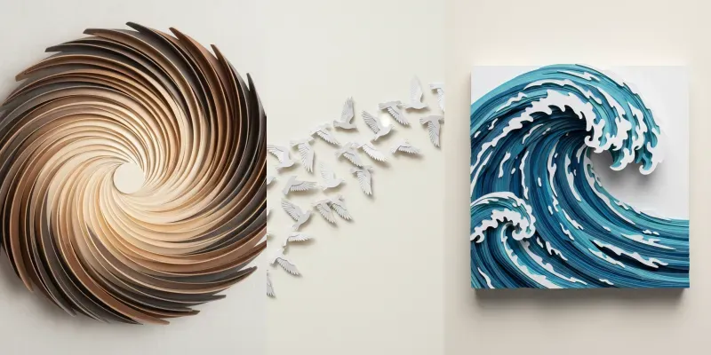 Sculptural Paper Worlds generated by undefined