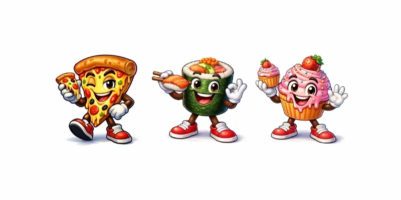Premium Food Mascots generated by undefined