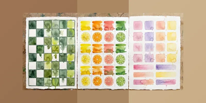 Watercolor Swatch Journal Papers generated by undefined