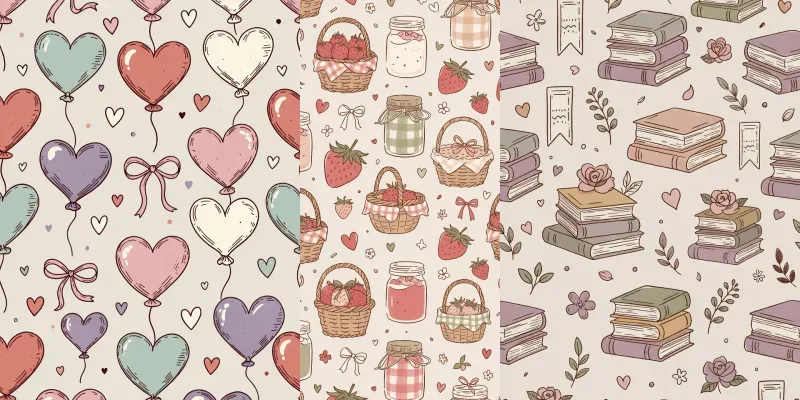 Pastel Coquette Cottagecore Patterns generated by undefined