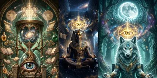 Mystical Gold Third Eye Oracle Art generated by gemini-image
