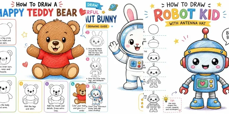 Cute Cartoon Character Drawings generated by undefined