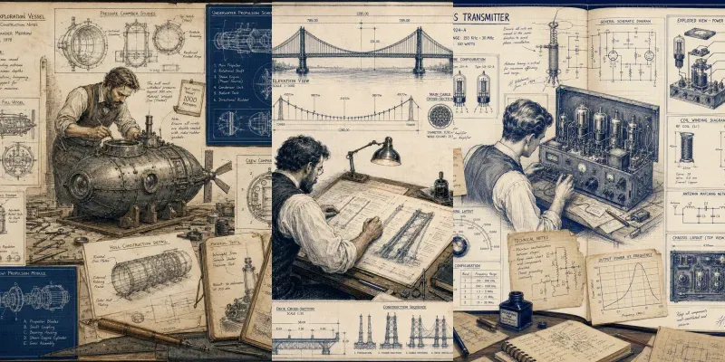 Hand Drawn Blueprint Art generated by undefined
