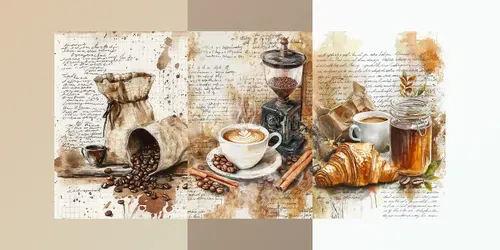 Coffee Time Junk Journal Pages generated by midjourney