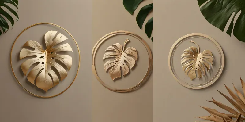 Luxury 3d Botanical Wall Sculpture Logos generated by undefined
