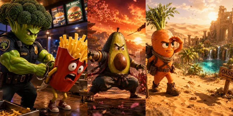 Epic Foodverse Adventures 3D generated by undefined