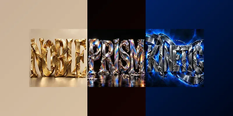 Tactile Metallic Editorial Typography