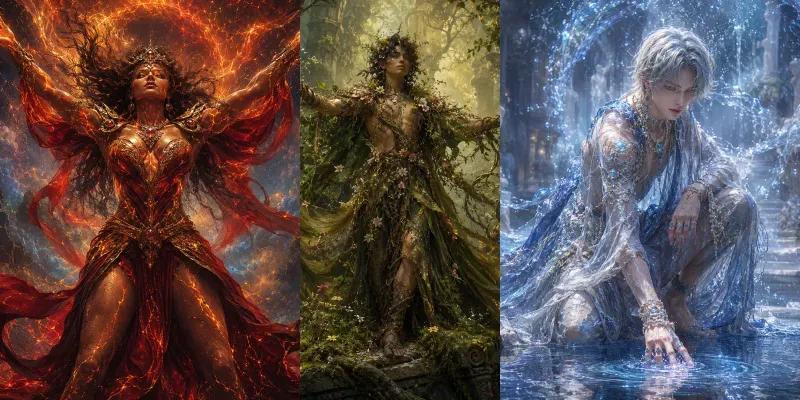 Elemental Deity Portrait Series generated by undefined