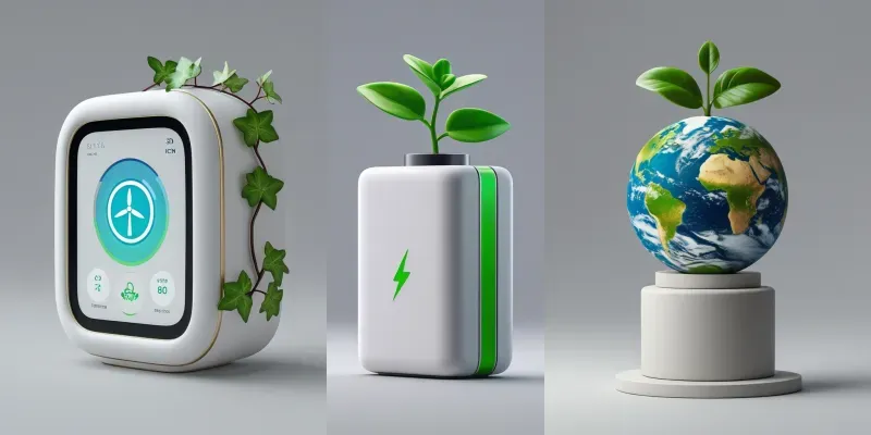 3D Eco Green Tech UI Icons generated by undefined