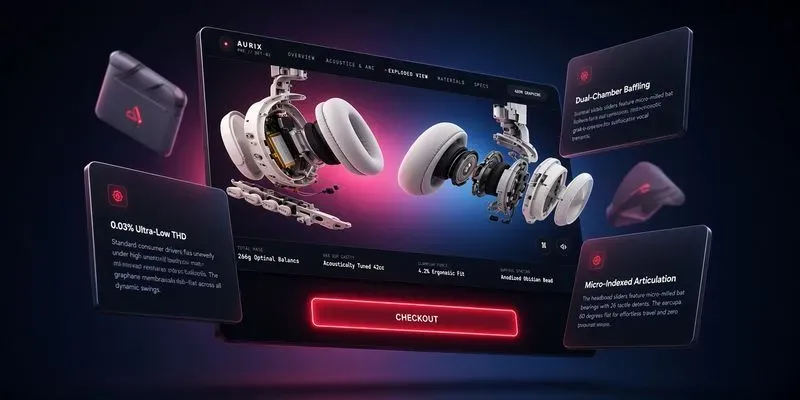 Interactive Exploded Tech Landing Page