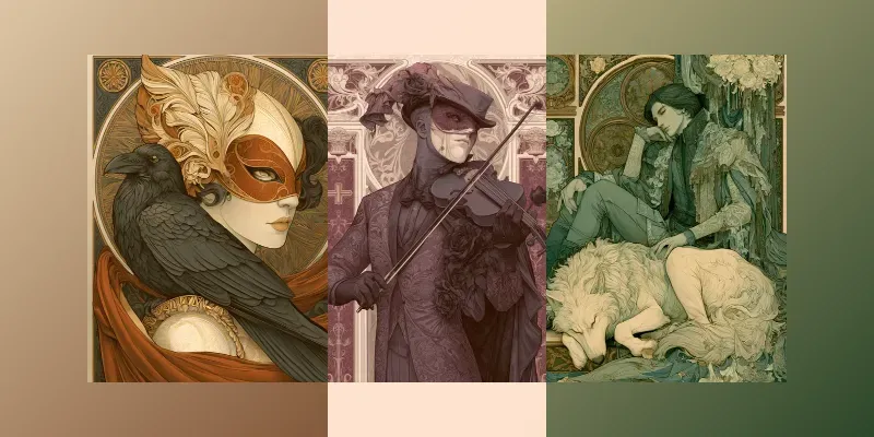 Decorative Symbolist Portraits generated by undefined