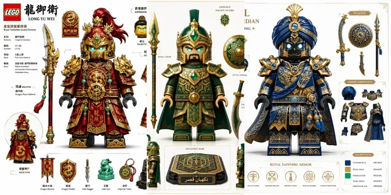 Ancient Palace Warrior Minifigures generated by undefined