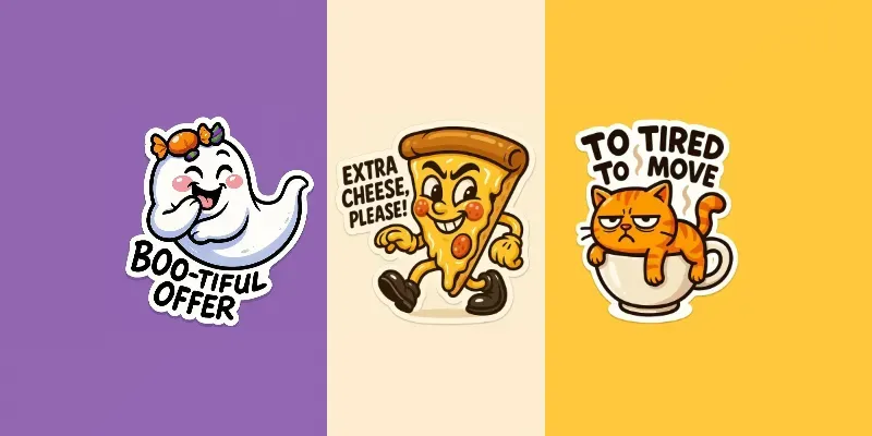 Humorous Character Sticker Designs generated by undefined