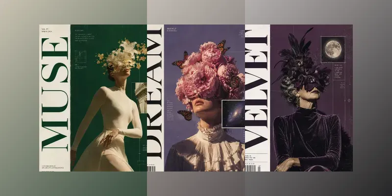 Surreal Blueprint Editorial Covers generated by undefined