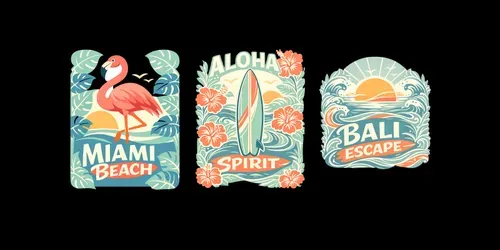 Retro Tropical Apparel Graphic Designs generated by chatgpt-image