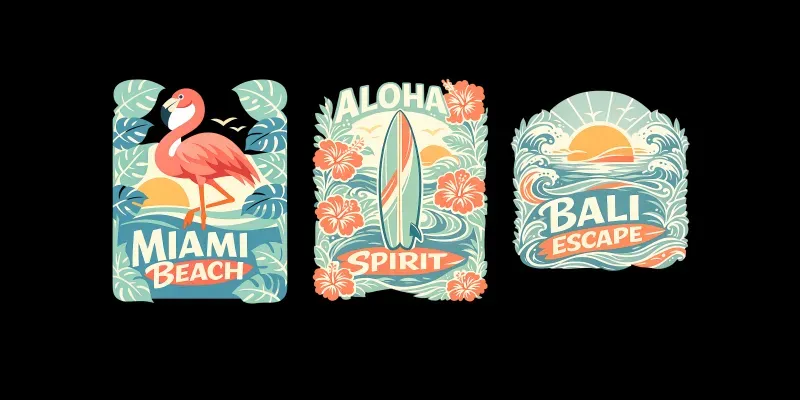 Retro Tropical Apparel Graphic Designs generated by undefined