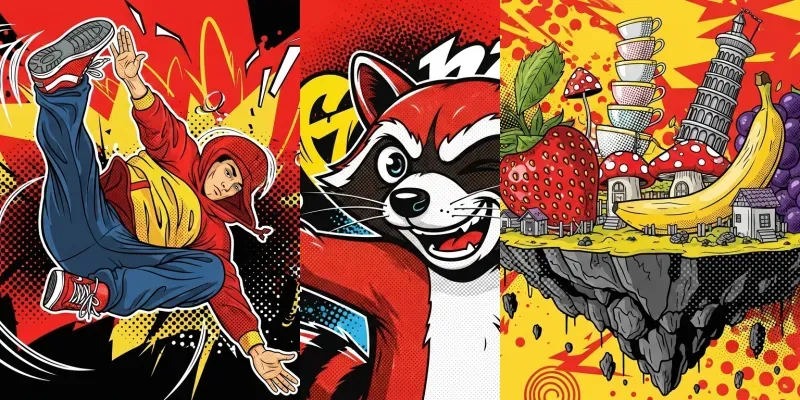 Bold Popart Vector Scenes generated by undefined