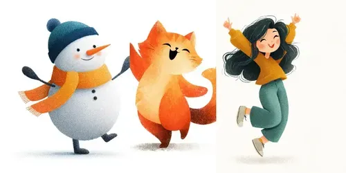 Lively Characters Clipart generated by midjourney