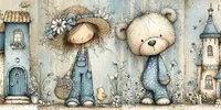 Whimsical Kids Junk Journal Illustrations midjourney prompt mini thumbnail