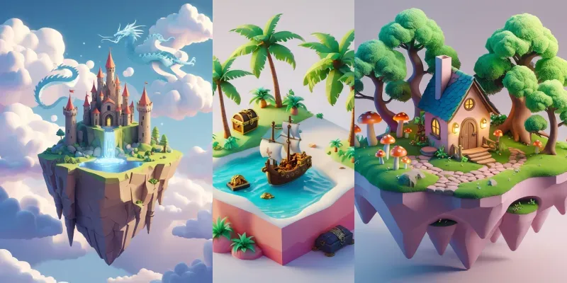 Isometric 3D Microworlds Collection generated by undefined