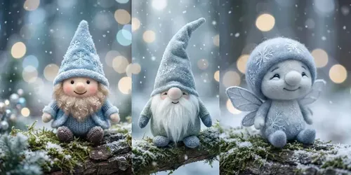 Whimsical Winter Gnome Characters generated by gemini-image