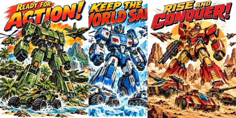 Retro Robot Adventure Posters