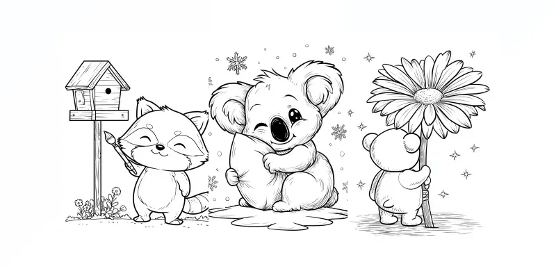 Cozy Kids Coloring Book Pages generated by undefined