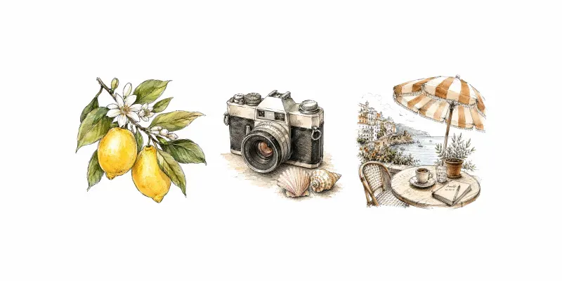 Italian Coast Travel Journal Cliparts generated by undefined