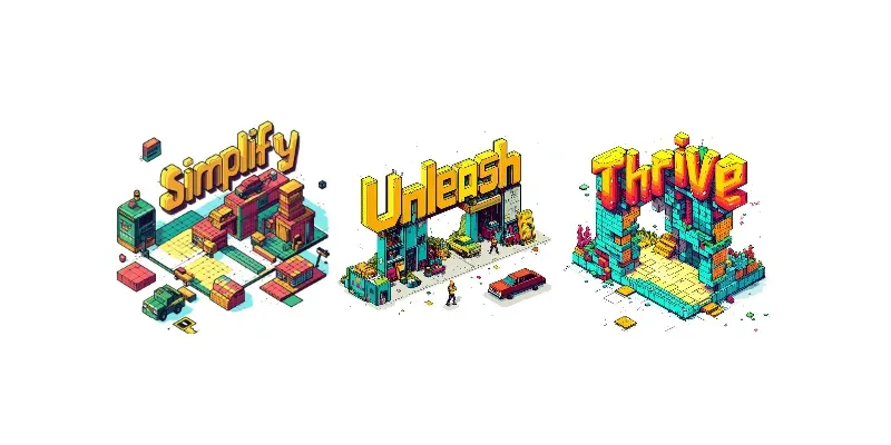 Isometric Text Geometric Shapes