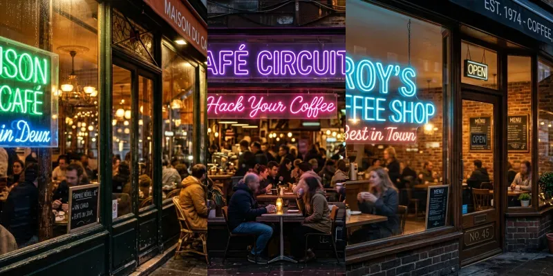 Neon Sign Coffee Shops generated by undefined