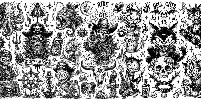 Neo Horror Tattoo Flash Packs generated by undefined