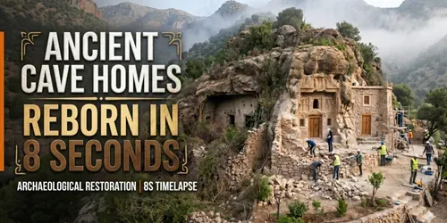 Ancient Cave Homes Reborn In 8 Seconds generated by veo