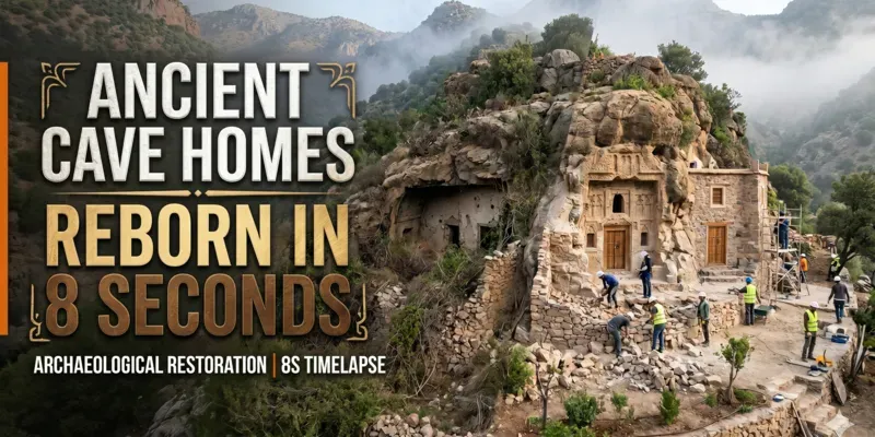 Ancient Cave Homes Reborn In 8 Seconds generated by undefined